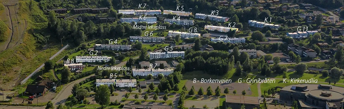 Oversikt over Kirkerudbakken sameie